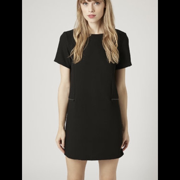 Topshop Black Shift Dress with Pockets Size 2 - Picture 2 of 5